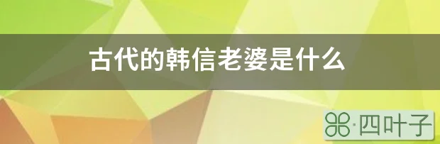 古代的韩信老婆是什么