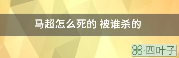 马超怎么死的