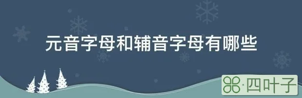 元音字母和辅音字母有哪些