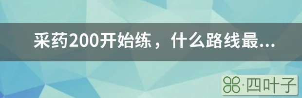 采药200开始练，什么路线最好？练到300就行？