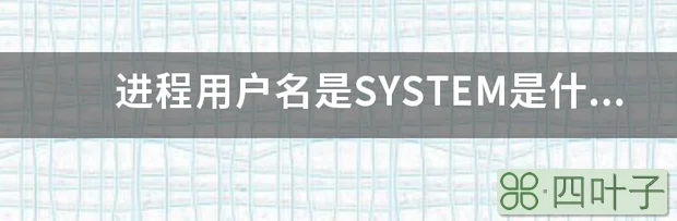 进程用户名是SYSTEM是什么意思?