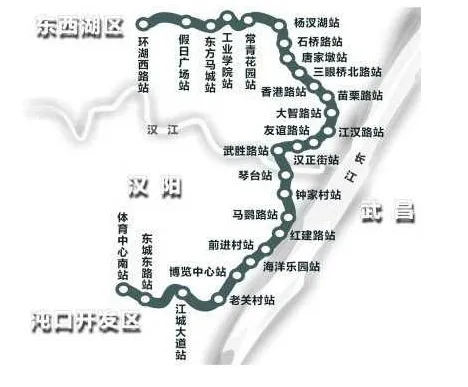 武汉市地铁6号线线路图及站点分布 改线绕行月湖
