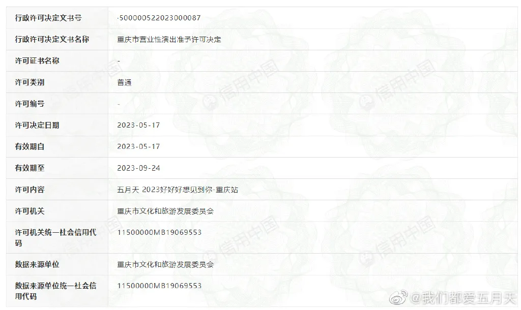 2023五月天演唱会重庆站几月几日 五月天重庆演唱会审批通过